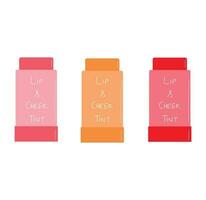 Lip And Cheek Tint Sticks Set Free Vector