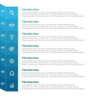 sencillo y limpiar presentación negocio infografía diseño modelo con 7 7 bar de opciones vector