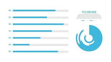 Progrss Bars with Percentage Infographic Design Template vector