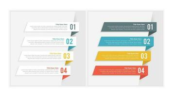 Simple and Clean Presentation Business Infographic Set Design Template with 4 Bar of Options vector