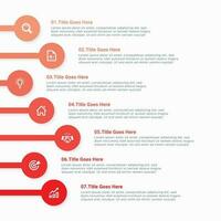 sencillo y limpiar presentación circular negocio infografía diseño modelo con 7 7 bar de opciones vector