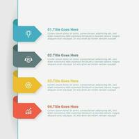 Simple and Clean Presentation Business Infographic Design Template with 4 Bar of Options vector