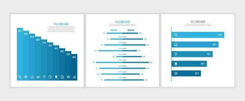 comparación gráfico y Progreso barras infografía diseño modelo vector