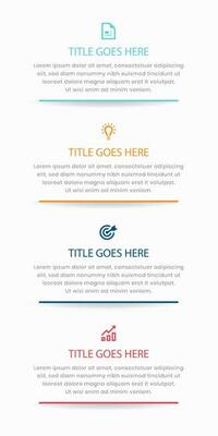 Simple and Clean Presentation Business Infographic Design Template with 4 Bar of Options