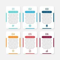 Simple and Clean Presentation Business Infographic Design Template with 6 Bars of Options vector