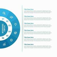 Simple and Clean Presentation Circular Business Infographic Design Template with 6 Bar of Options vector