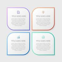 Simple and Clean Presentation Business Infographic Design Template with 4 Bar of Options vector