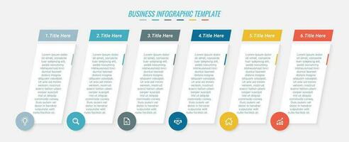 sencillo y limpiar presentación negocio infografía diseño modelo con 6 6 bar de opciones vector