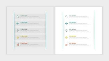 plantilla de diseño de infografía empresarial de presentación simple y limpia con 5 barras de opciones vector