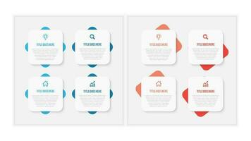 Set of Simple and Clean Presentation Business Infographic Design Template with 4 Bar of Options vector