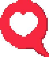 pixel art heart love and valentine vector illustration