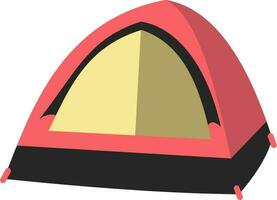 Camping Tent vector illustration. Tent in yellow, orange. Isolated Outdoor illustration. Hiking, hunting, fishing canvas. Tourist Tent design over white background