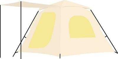 Camping Tent vector illustration. Tent in yellow, orange. Isolated Outdoor illustration. Hiking, hunting, fishing canvas. Tourist Tent design over white background