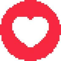 pixel art heart love and valentine vector illustration