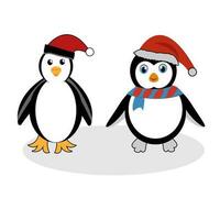 Christmas penguin clipart vector