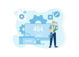 Fixed 404 errors concept flat illustration vector