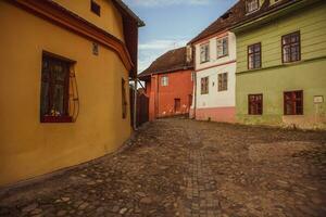 un hermosa medieval ciudadela ciudad de suspiro en el corazón de Rumania, transilvania viaje destino en oriental Europa. foto