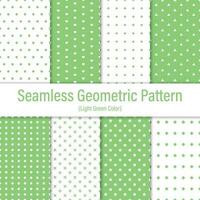 Elegant Light Green And White Seamless Geometric Pattern Set vector