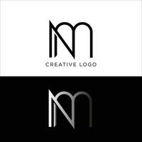 NM initial letter logo design vector