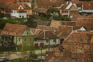 Biertan a very beautiful medieval village in Transylvania, Romania. A historical town in Romania that has preserved the Frankish and Gothic architectural style. Travel photo. photo