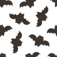 Halloween seamless pattern with cartoon bat, decoration elements. Colorful vector flat style. holiday theme. hand drawing. design for fabric, print, wrapper, textile