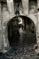 A beautiful medieval citadel city of Sighisoara in the heart of Romania, Transylvania travel destination in Eastern Europe. photo