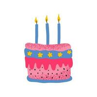 Textured Birthday Cake With Candles vector