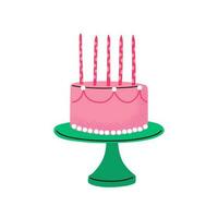 Textured Birthday Cake With Candles vector