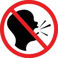 No Talking, Shouting or Making Noise Restriction Icon Sign vector