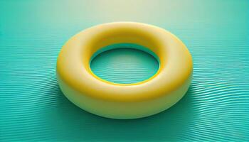 illustration of water pool summer background with pool float ring. Summer blue aqua textured background photo