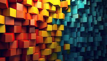 illustration of geometrical pattern multicolor 3D wall pattern mechanics photo