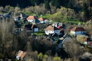 Rosia Montana, a beautiful old village in Transylvania. The first mining town in Romania that started extracting gold, iron, copper. photo