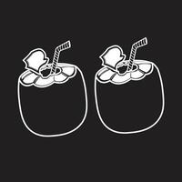 Silhouette of twin coconut vector illustration