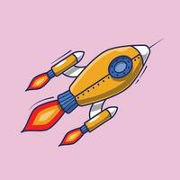 Cute cartoon rocket vector illustration