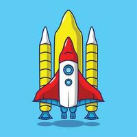 Cute cartoon rocket vector illustration