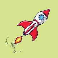 Cute cartoon rocket vector illustration