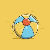 Beach ball cartoon vector illustration for summer