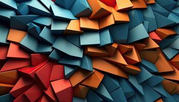 illustration of geometrical pattern multicolor 3D wall pattern mechanics photo