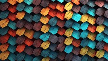 illustration of geometrical pattern multicolor 3D wall pattern mechanics photo