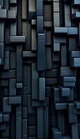 Generative AI illustration of wall pattern mechanics, dark colors 3D shape photo