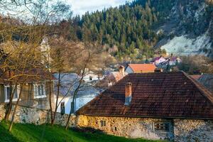 Rosia Montana, a beautiful old village in Transylvania. The first mining town in Romania that started extracting gold, iron, copper. photo