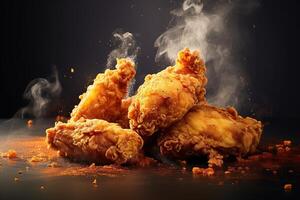 illustration of fried chicken plain background photo