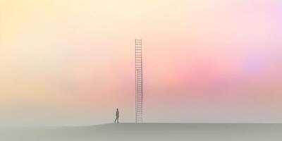 illustration of ups and downs in the misfiled reality of a consciousness mind this is just in your head minimalism, imagination quiet, thinking, arrows, masterpiece, foggy, soft photo