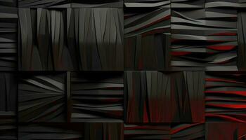 Generative AI illustration of wall pattern mechanics, dark colors 3D shape photo