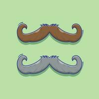 Vector illustrations of two cartoon mustache