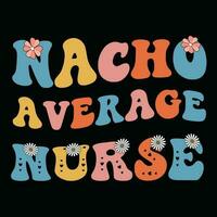 Retro wavy  nurse typography t shirt design vector