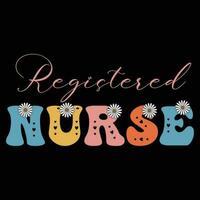 Retro wavy  nurse typography t shirt design vector