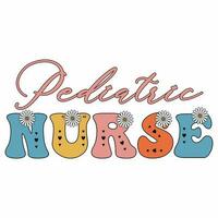 Retro wavy  nurse typography t shirt design vector