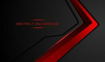 Abstract red black line arrow direction geometric futuristic cyber on dark grey with blank space design modern technology creative background vector