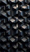 Generative AI illustration of wall pattern mechanics, dark colors 3D shape photo